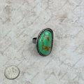 RGS230701-01-GREEN	              Silver with green stone oval adjustable Ring