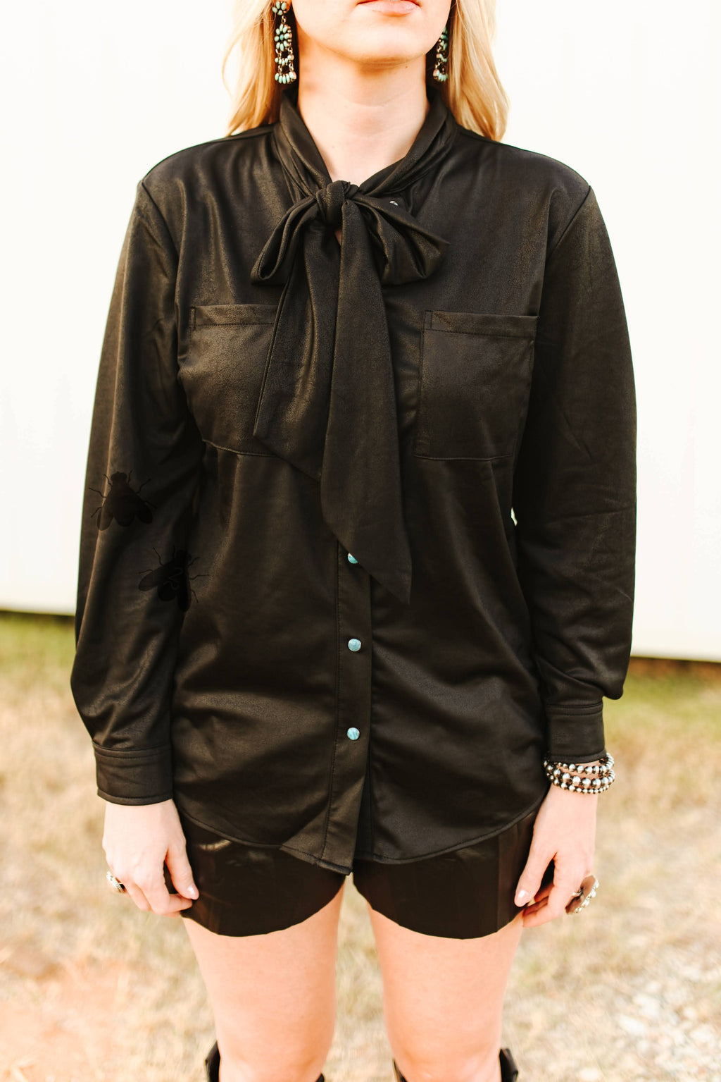 LEATHER OUTLAW TOP *MIDNIGHT