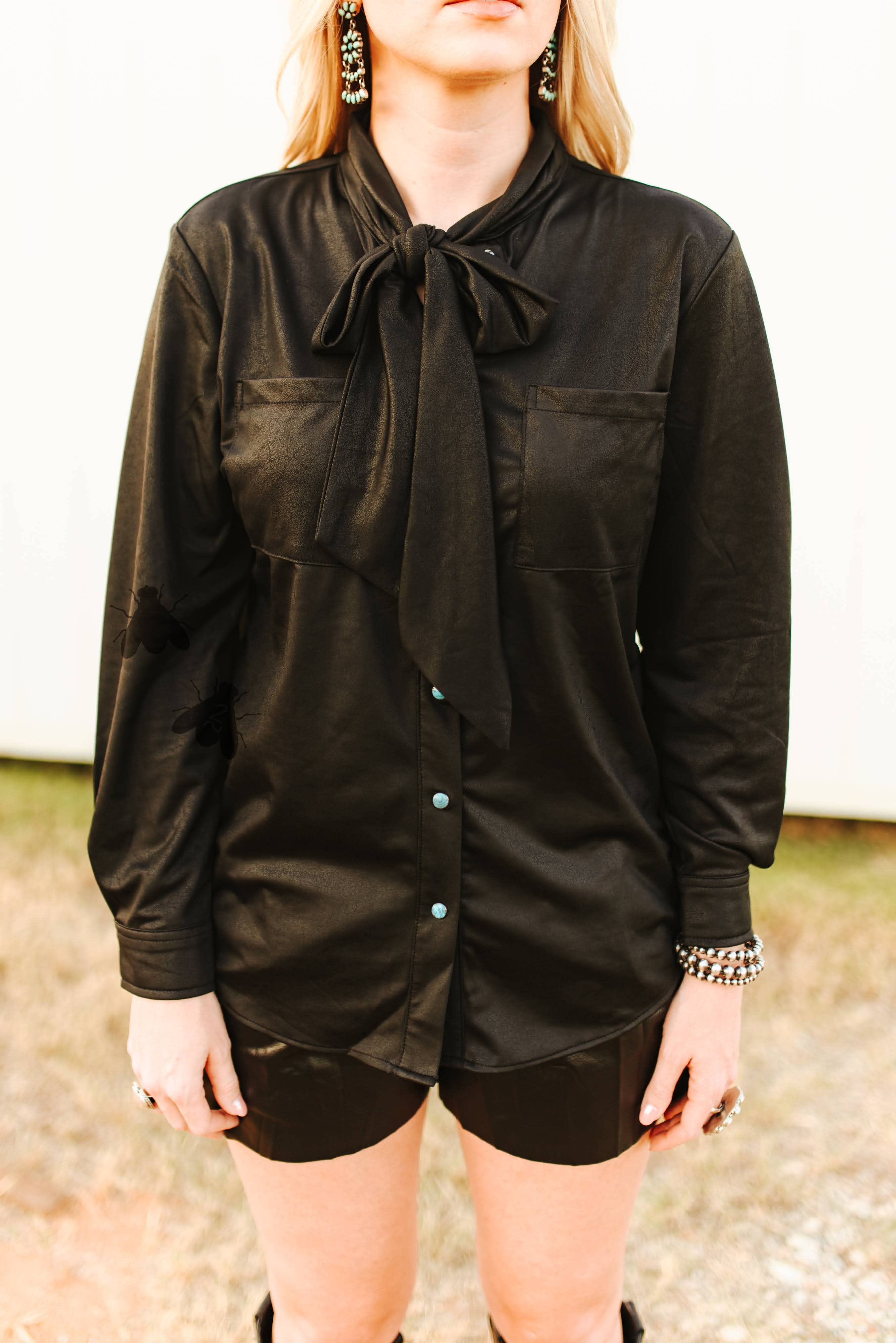 LEATHER OUTLAW TOP *MIDNIGHT