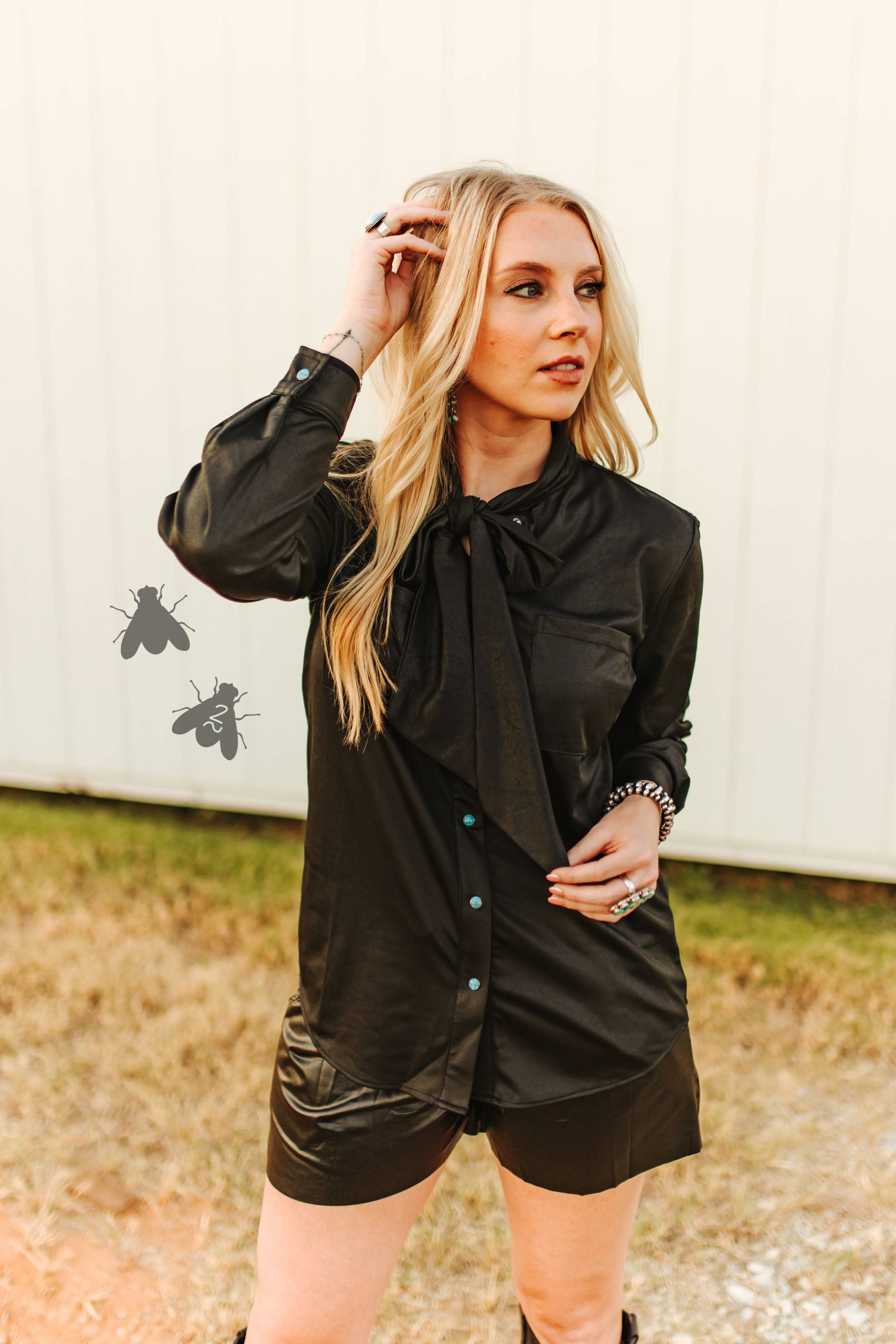 LEATHER OUTLAW TOP *MIDNIGHT