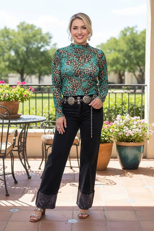 Western rhinestone jeans women's boutique pant S026