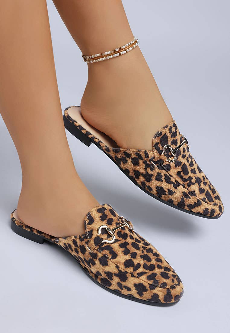 Horsebit Detail Mules Brown