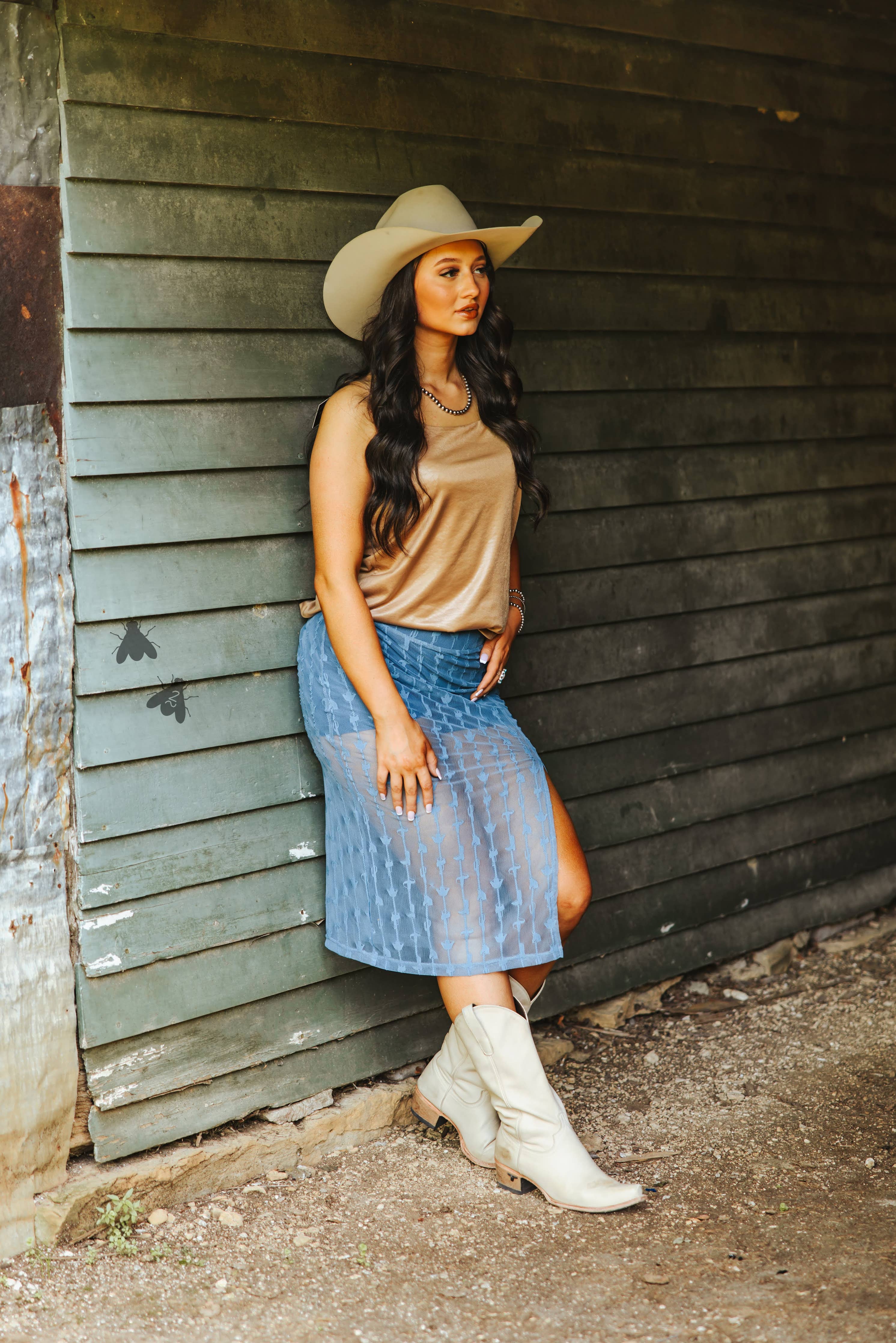 SOUTHERN DRAW SKIRT *DENIM