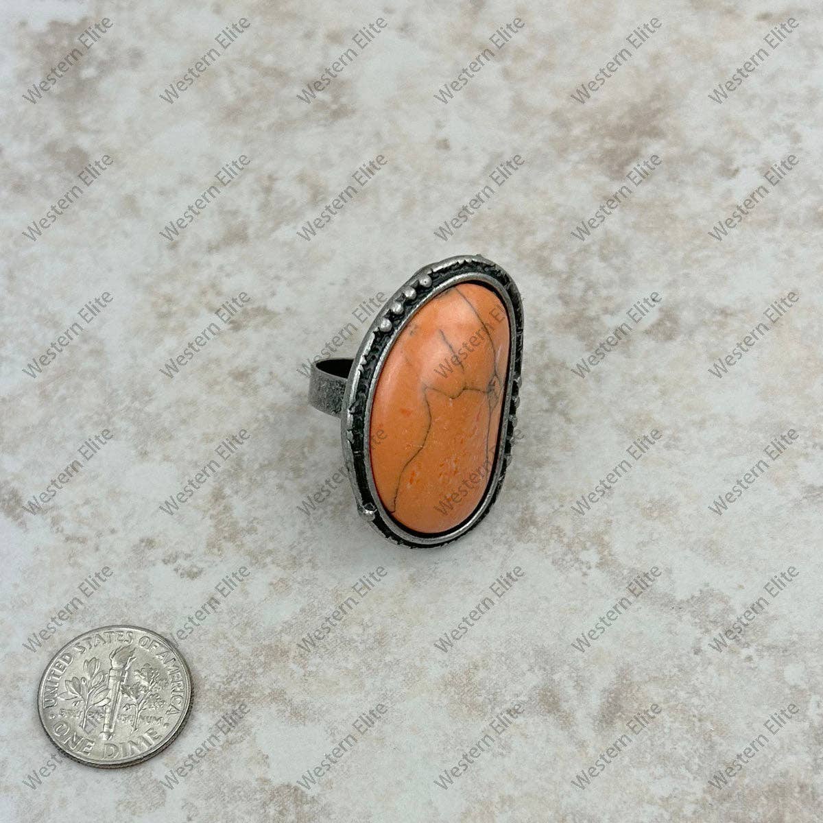 RGS230701-01-ORANGE	Silver with orange stone oval adjustable Ring