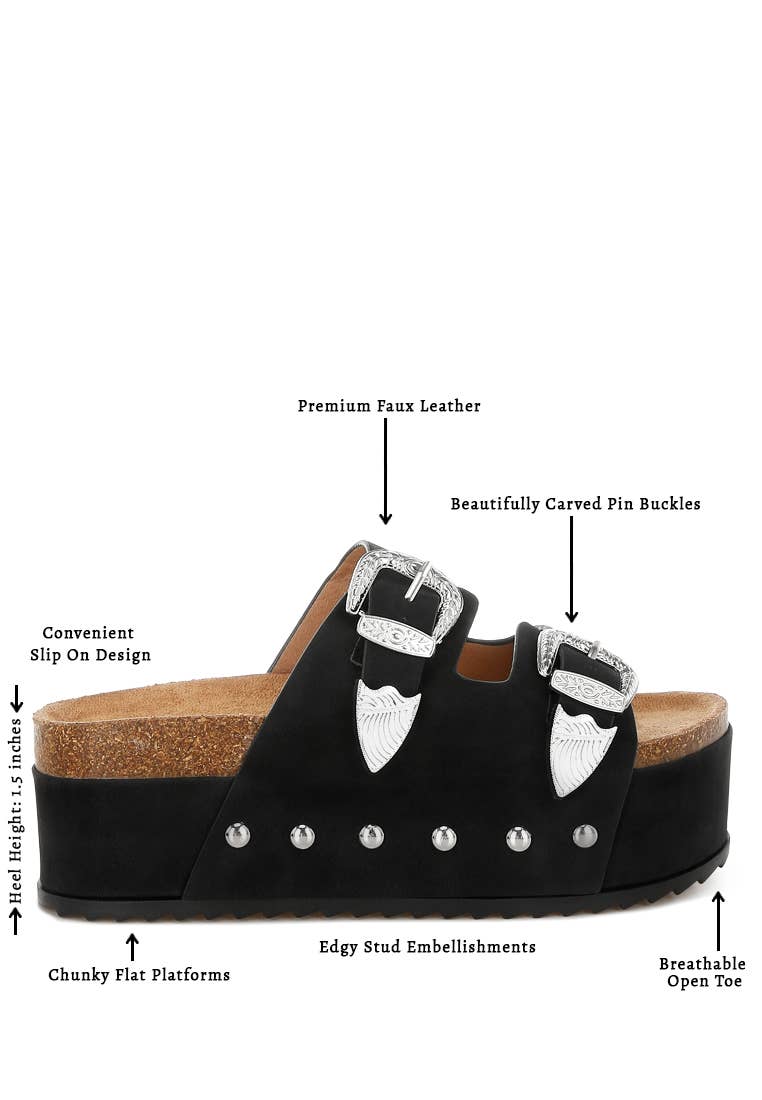 Zaphod Faux Leather Flatform Slip Ons