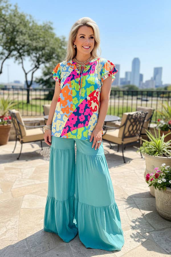 Trendy turquoise women's boutique pant YMY14804
