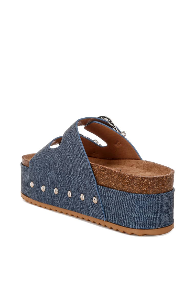 Zaphod Faux Leather Flatform Slip Ons