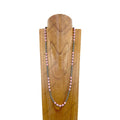 NKY240427-05                  33 Inches silver Navajo pearl with light pink round stone beads Necklace