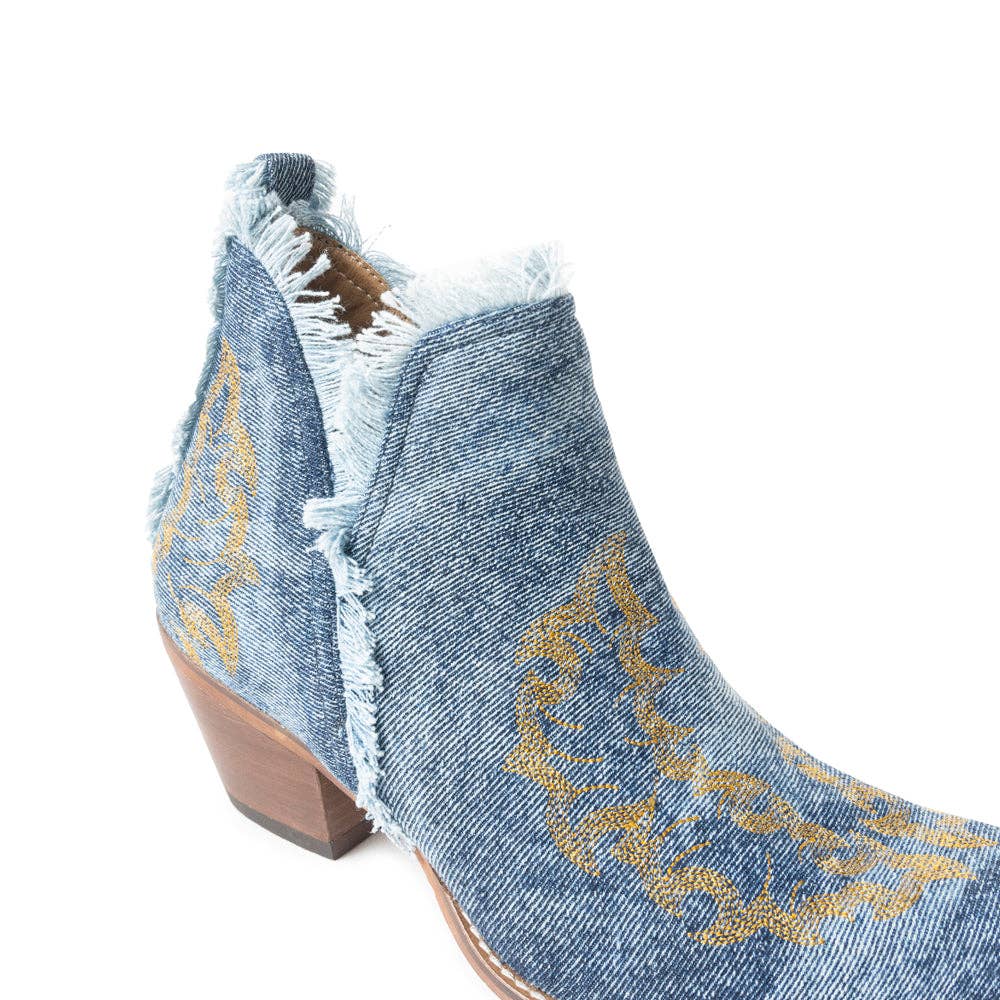 Trail Runner Booties In Denim Blue