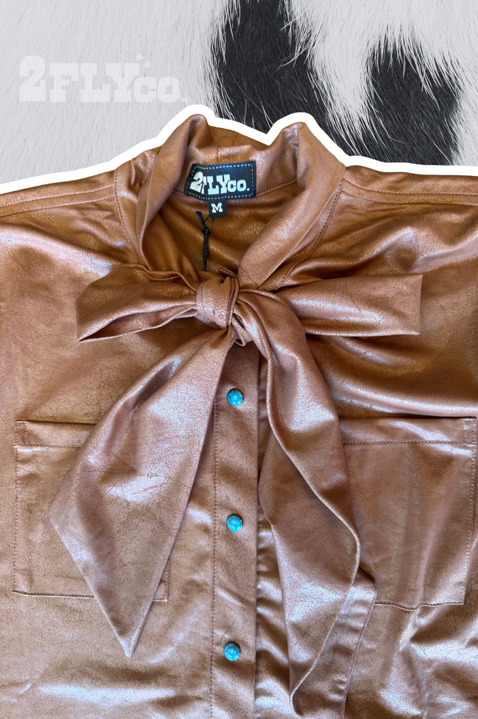 LEATHER OUTLAW TOP *SADDLE