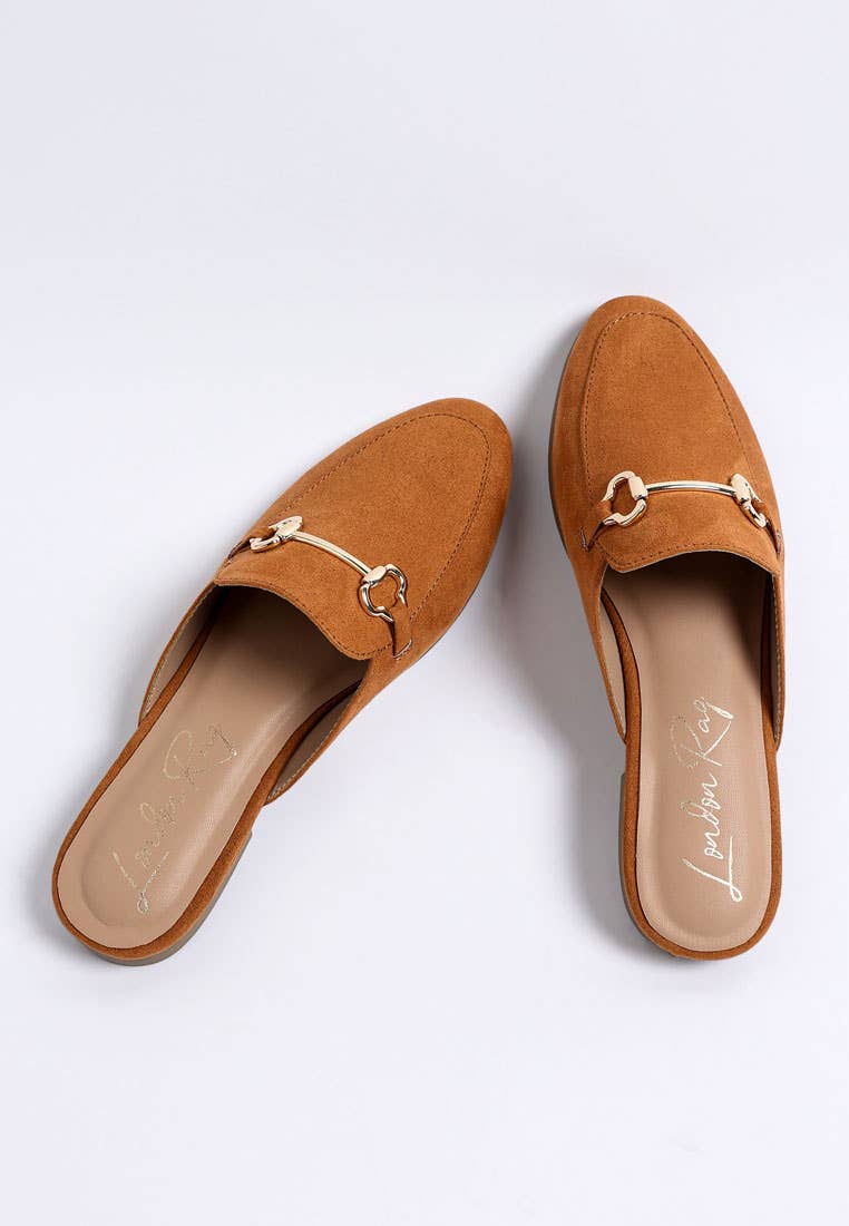 Horsebit Detail Mules Brown