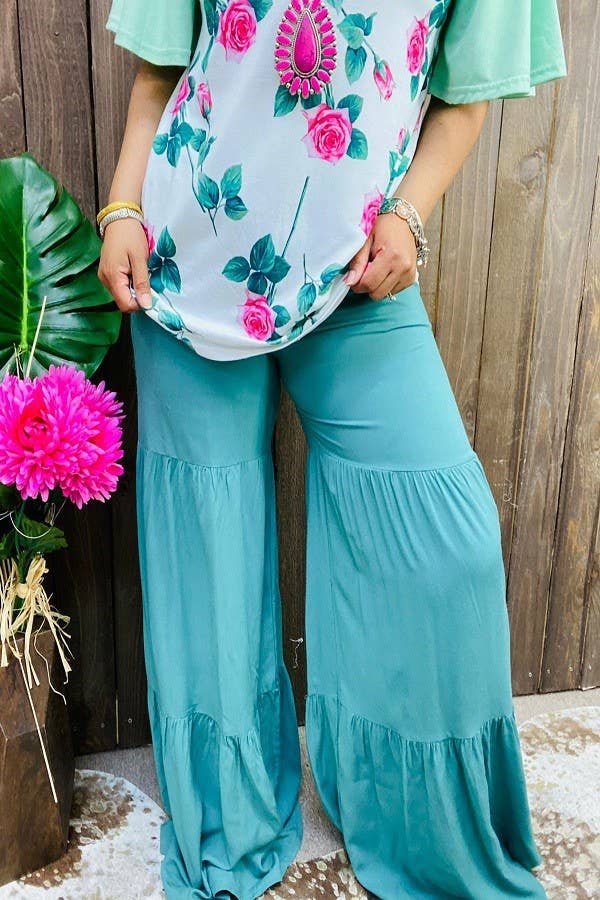 Trendy turquoise women's boutique pant YMY14804