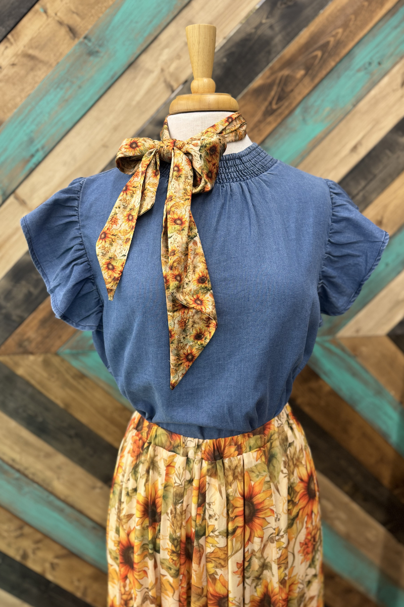 Babydoll Top Denim - Dark Wash
