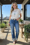 Western denim blue rhinestone women's boutique jeans S027