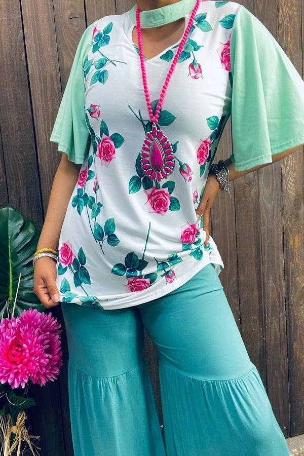 Trendy turquoise women's boutique pant YMY14804