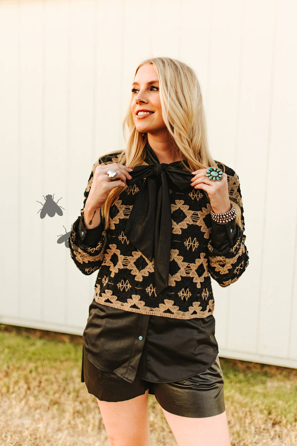 LEATHER OUTLAW TOP *MIDNIGHT