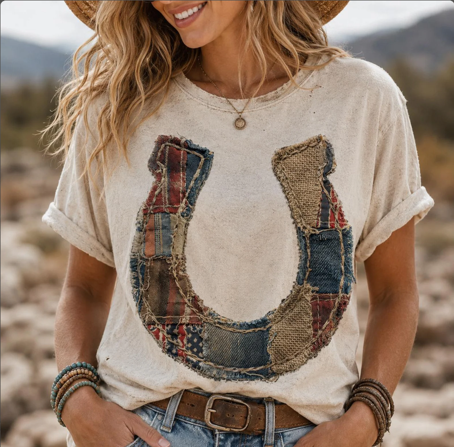 Patchwork Horseshoe Graphic Tee