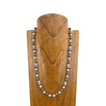 24 inches silver Navajo pearl with white turquoise stone beads Necklace