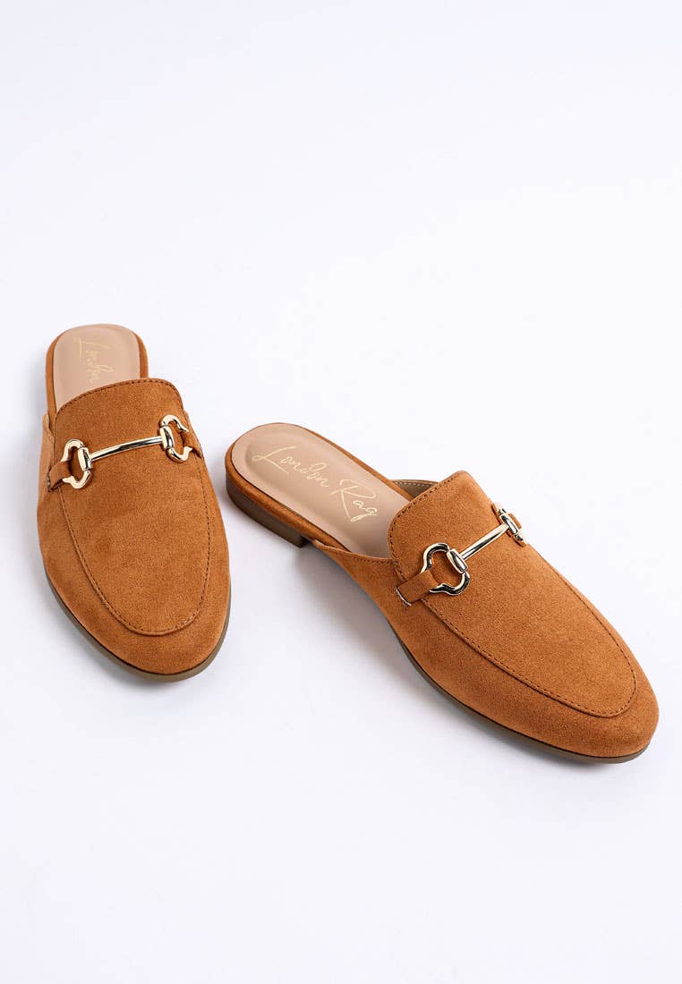 Horsebit Detail Mules Brown