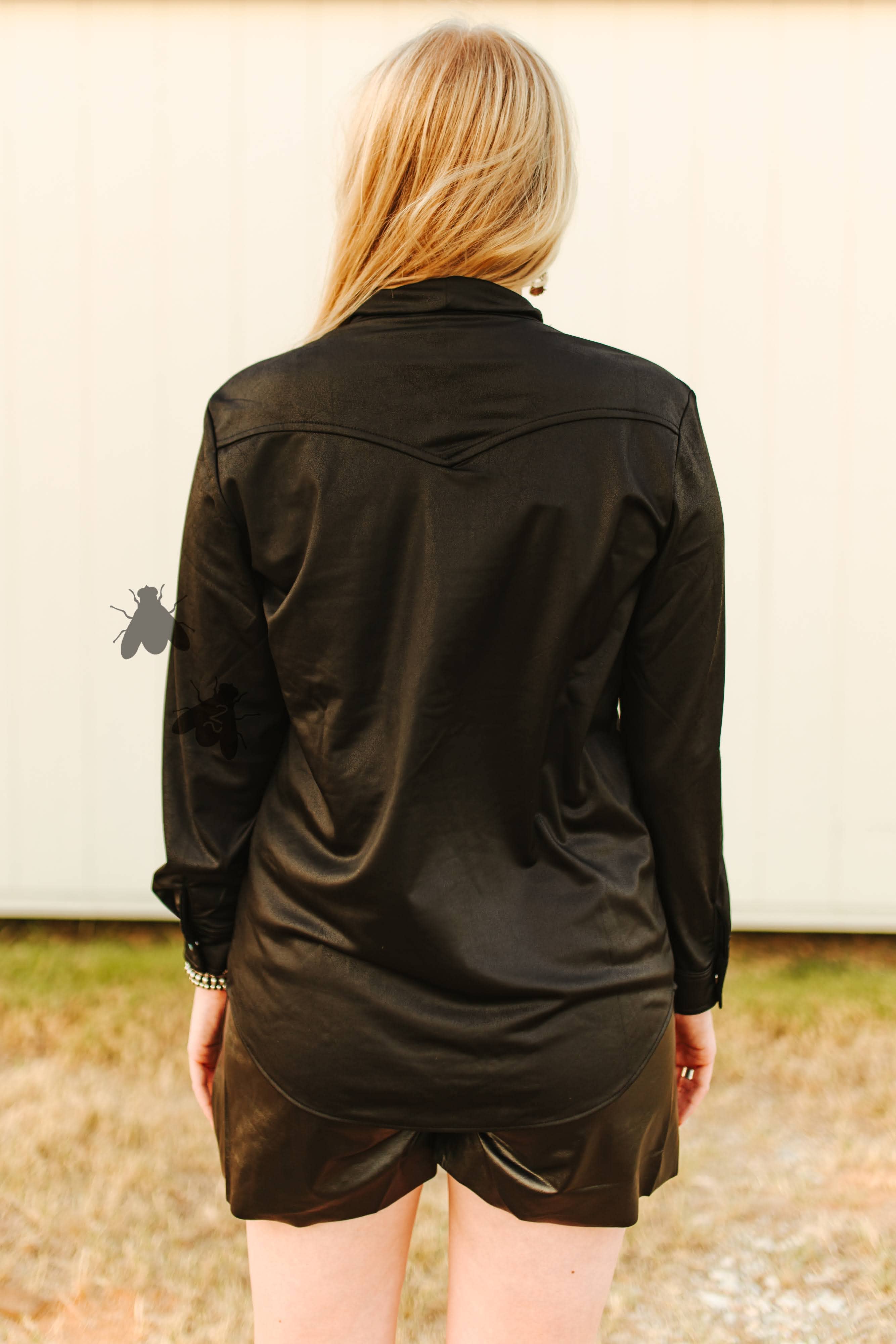 LEATHER OUTLAW TOP *MIDNIGHT