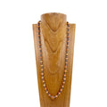 NKS230603-75-ORANGE      "34 Inches cooper Navajo pearl with orange stone beads  Necklace"