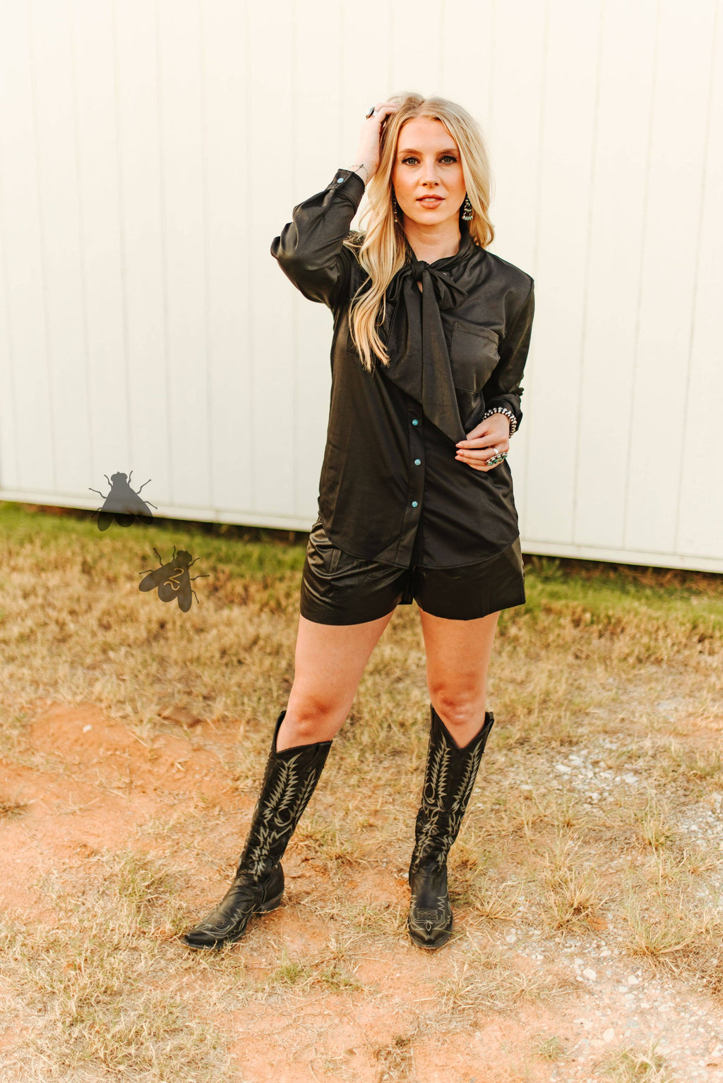 LEATHER OUTLAW TOP *MIDNIGHT