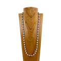 NKS230603-74-WHITE        "34 Inches Silver Navajo pearl with white stone  beads Necklace"