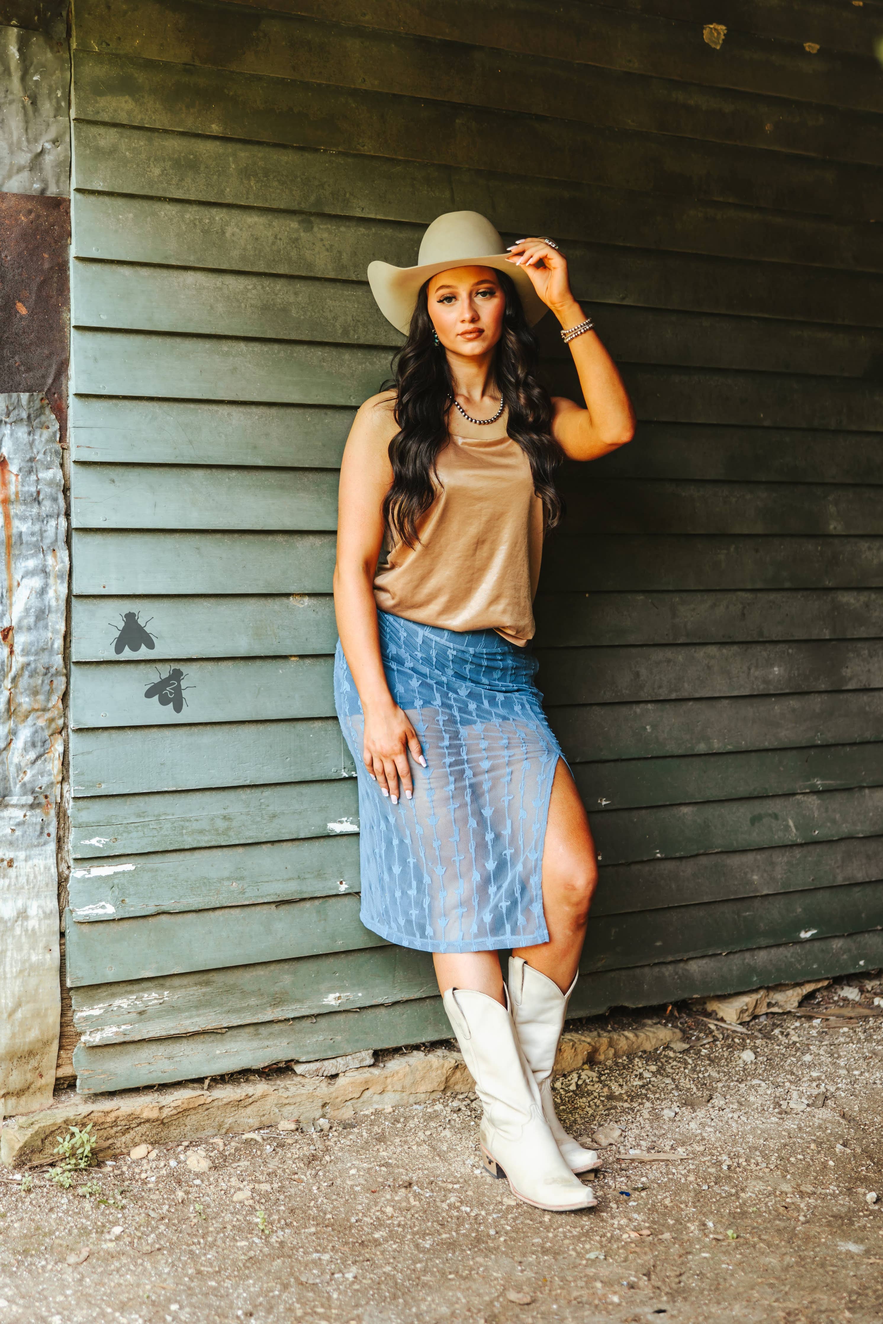 SOUTHERN DRAW SKIRT *DENIM