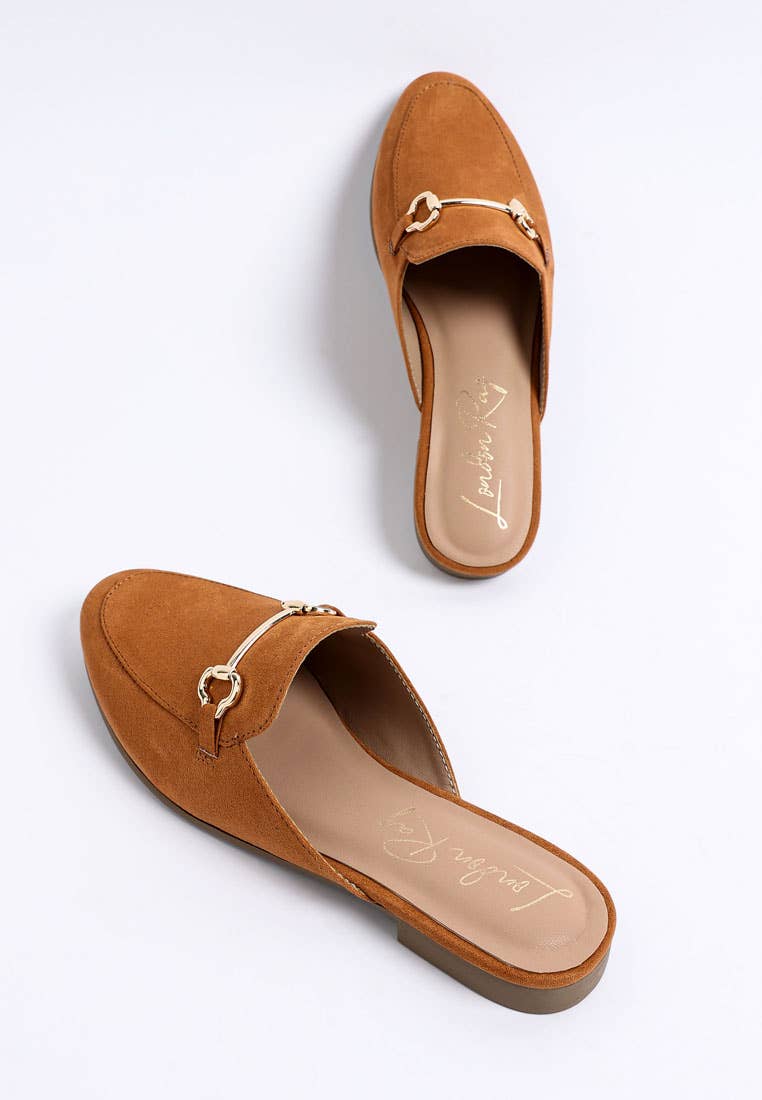 Horsebit Detail Mules Brown
