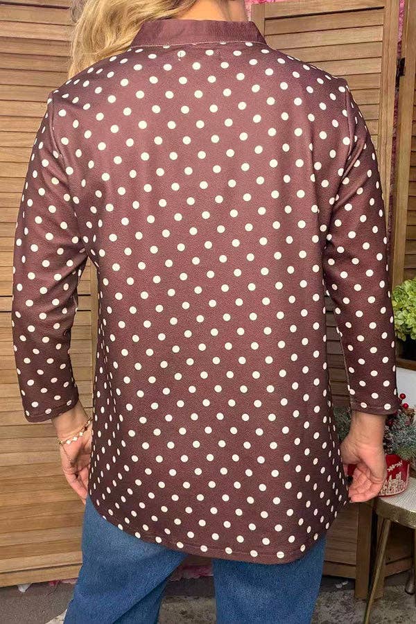 Western Brown Dots Women's Boutique Blouse GJQ17634
