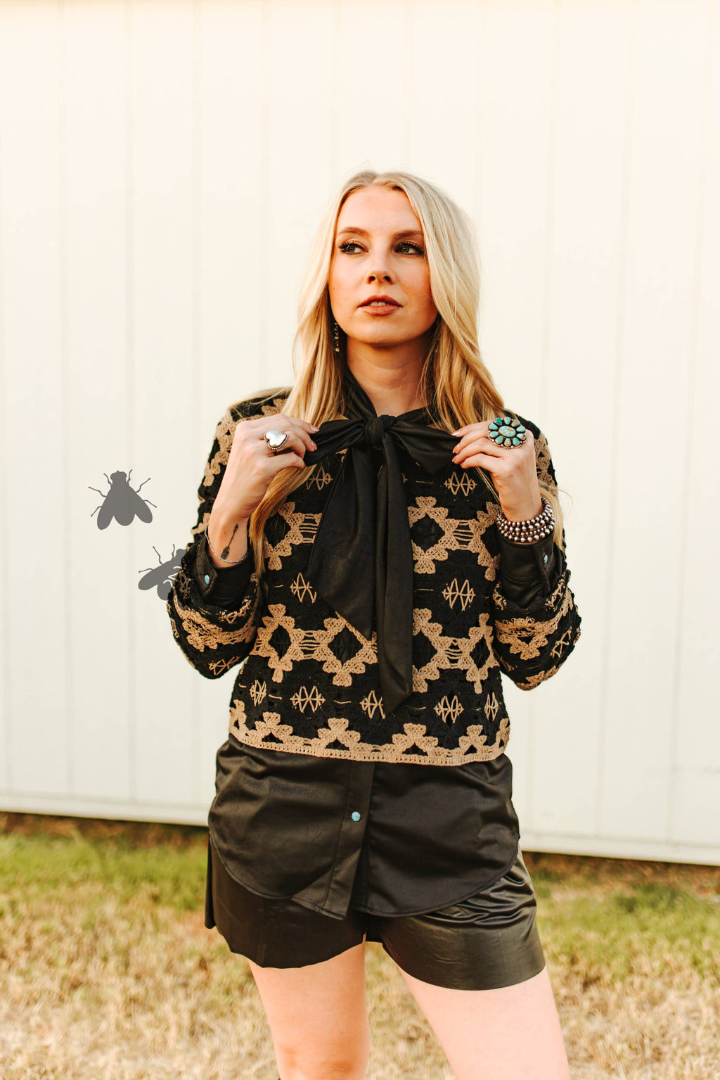 LEATHER OUTLAW TOP *MIDNIGHT