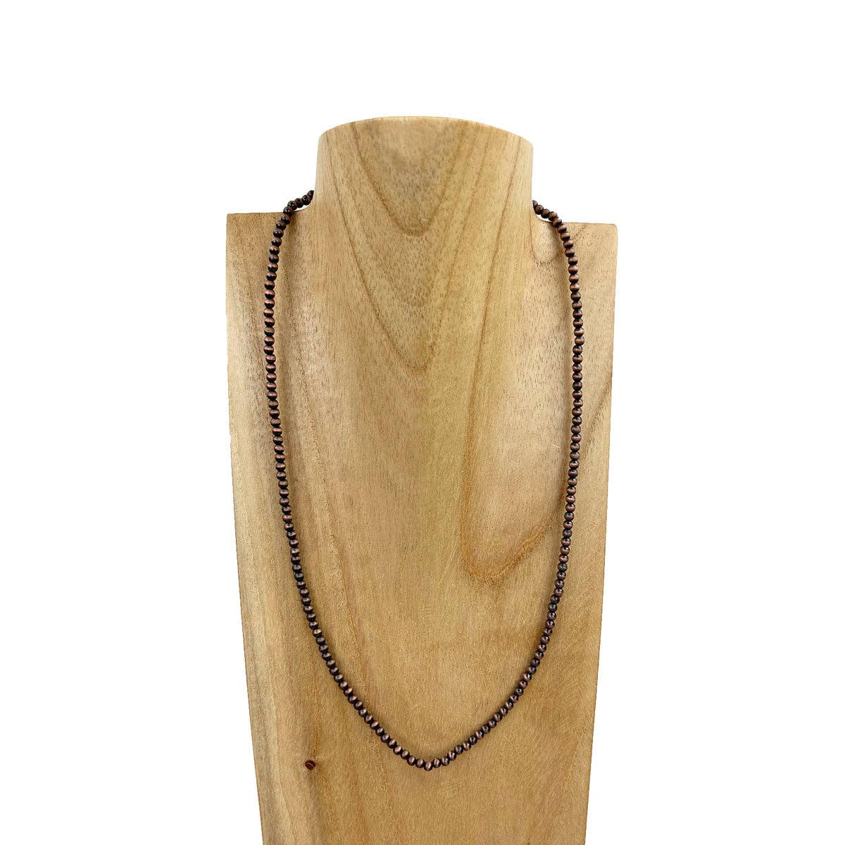 NKS230603-35-COOPER     22 Inches 4mm cooper Navajo pearl bead Necklace