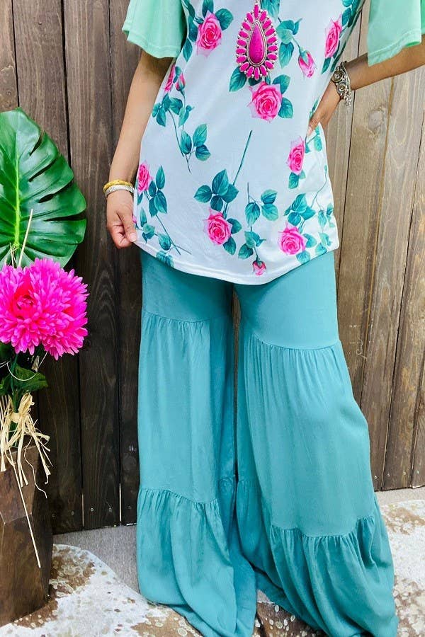 Trendy turquoise women's boutique pant YMY14804