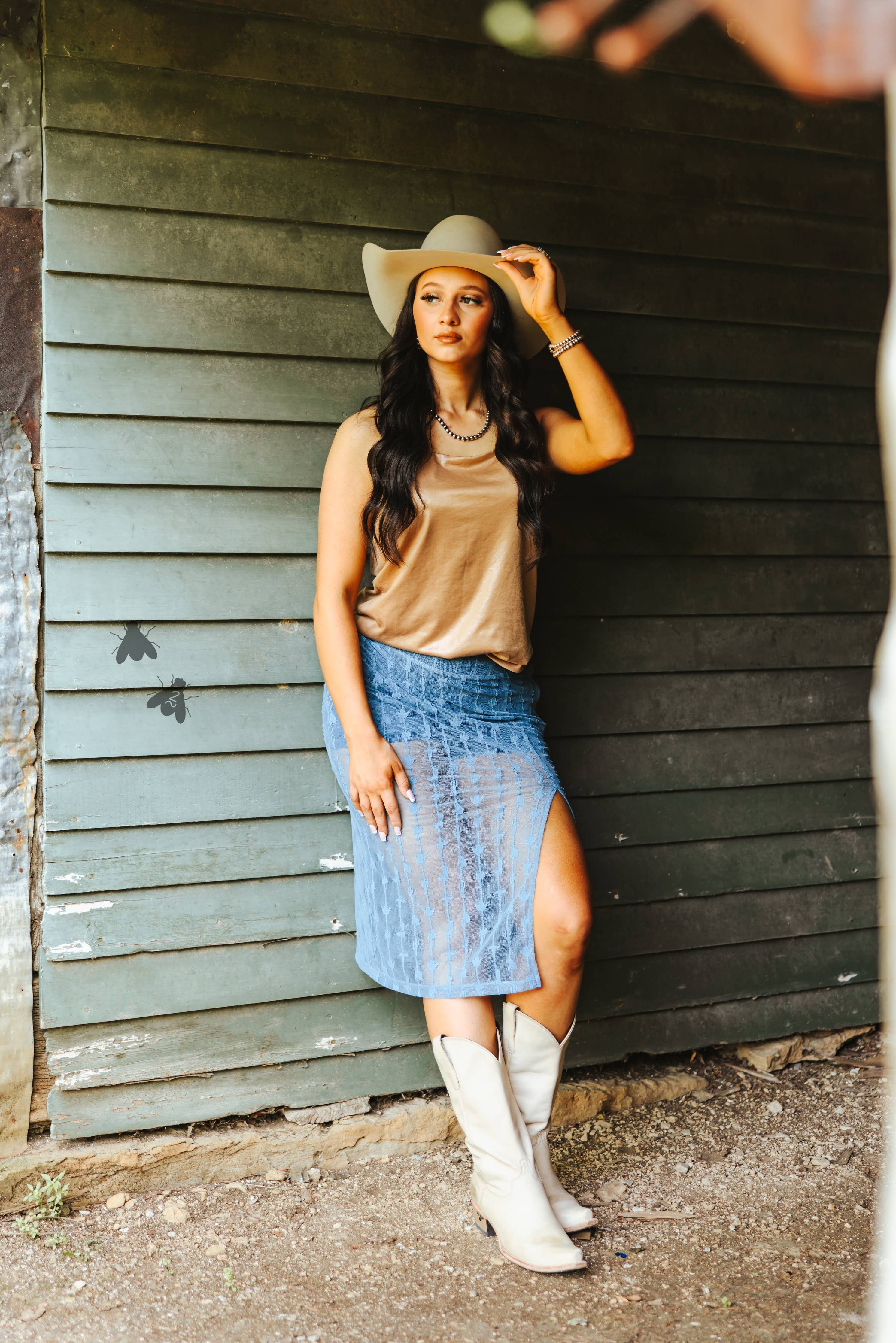 SOUTHERN DRAW SKIRT *DENIM